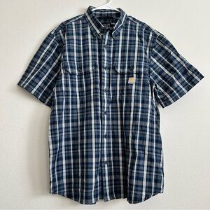 Carhartt Blue Plaid Casual Button Down Shirt